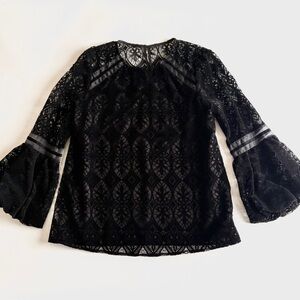 Elegant Black Lace Women's Top